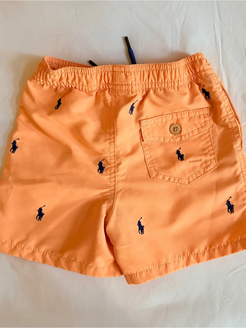 Ralph Lauren Orange Swim Shorts with Navy Polo Embroidery baby 24 months